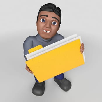 3D Render of Cartoon Casual Character