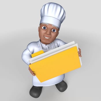 3D Render of Cartoon Baker Character