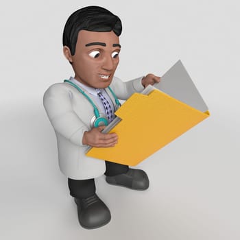 3D Render of Cartoon Doctor Character