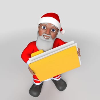 3D Render of Cartoon Santa Claus Character