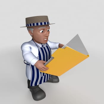 3D Render of Cartoon Butcher Character