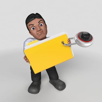 3D Render of Cartoon Business Character