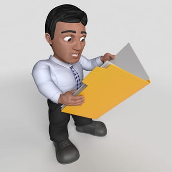 3D Render of Cartoon Business Character