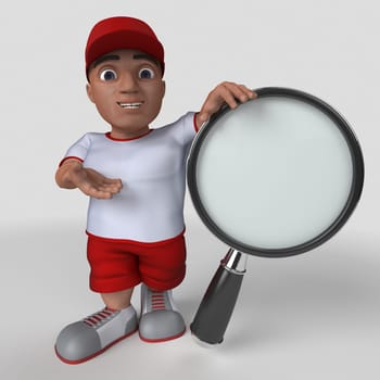 3D Render of Cartoon Sports Character