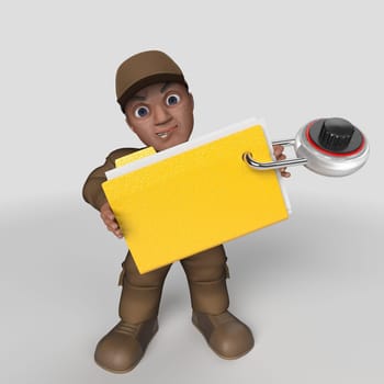 3D Render of Cartoon Delivery Driver