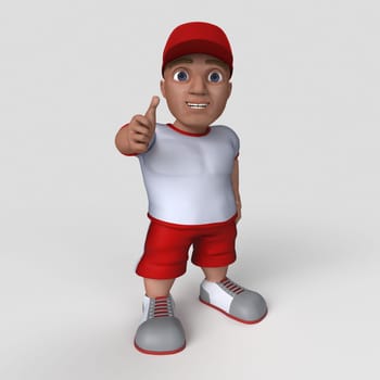 3D Render of Cartoon Sports Character