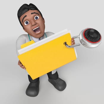 3D Render of Cartoon Doctor Character