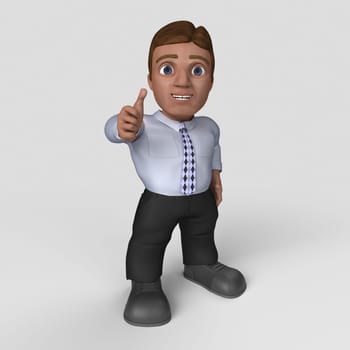 3D Render of Cartoon Business Character