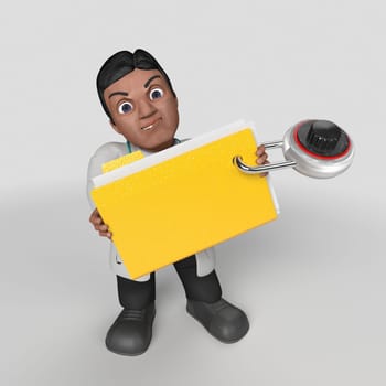 3D Render of Cartoon Doctor Character