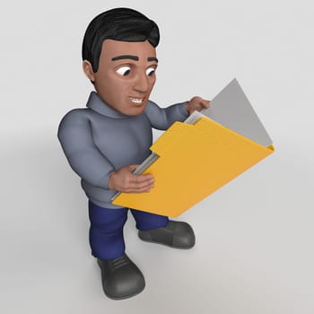 3D Render of Cartoon Casual Character