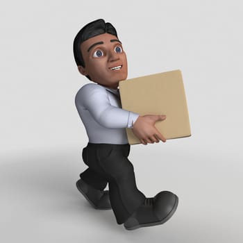3D Render of Cartoon Business Character