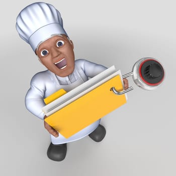 3D Render of Cartoon Baker Character