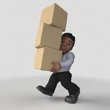 3D Render of Cartoon Business Character