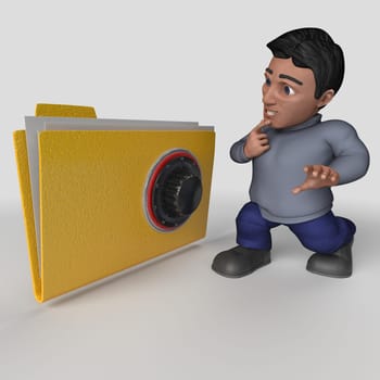 3D Render of Cartoon Casual Character