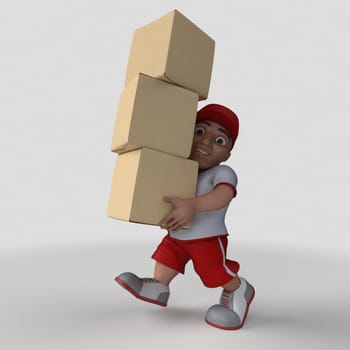 3D Render of Cartoon Sports Character