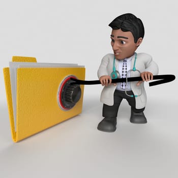 3D Render of Cartoon Doctor Character