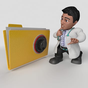 3D Render of Cartoon Doctor Character