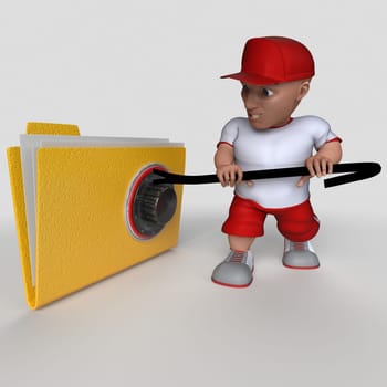 3D Render of Cartoon Sports Character