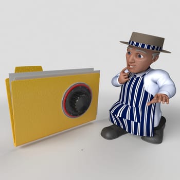 3D Render of Cartoon Butcher Character