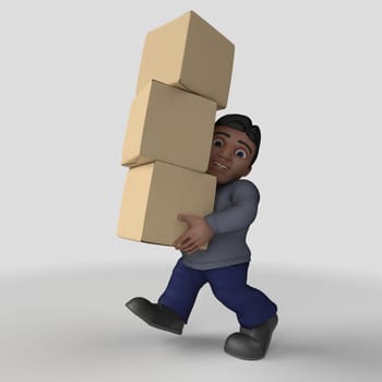 3D Render of Cartoon Casual Character
