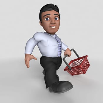 3D Render of Cartoon Business Character