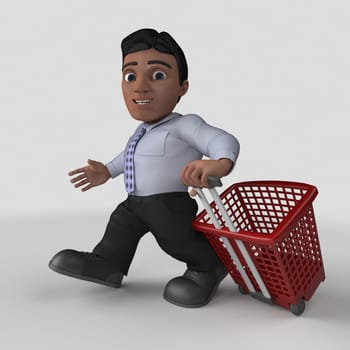 3D Render of Cartoon Business Character