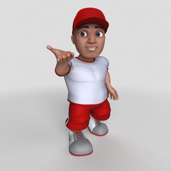 3D Render of Cartoon Sports Character