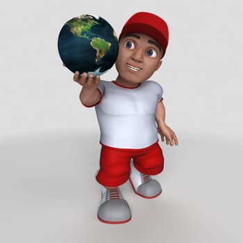 3D Render of Cartoon Sports Character