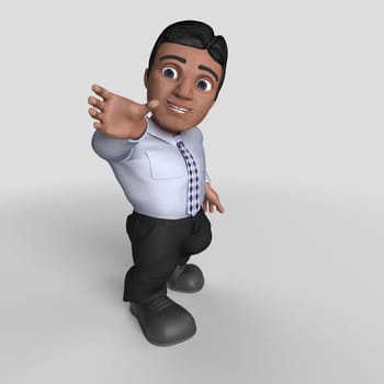 3D Render of Cartoon Business Character
