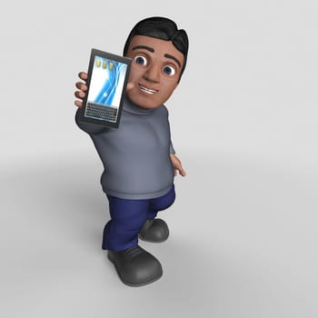 3D Render of Cartoon Casual Character