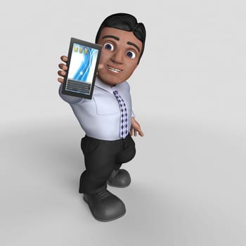 3D Render of Cartoon Business Character