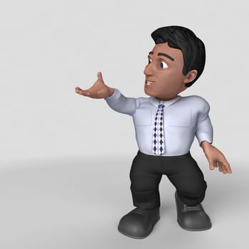 3D Render of Cartoon Business Character