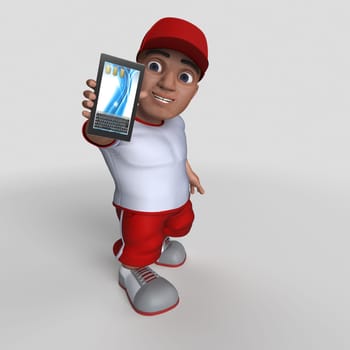 3D Render of Cartoon Sports Character