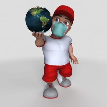 3D Render of Cartoon Sports Character