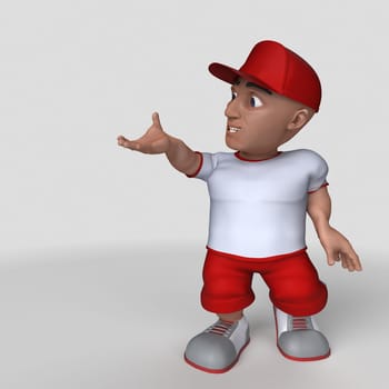 3D Render of Cartoon Sports Character