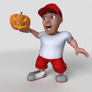 3D Render of Cartoon Sports Character