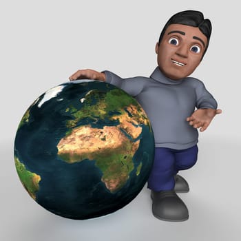 3D Render of Cartoon Casual Character