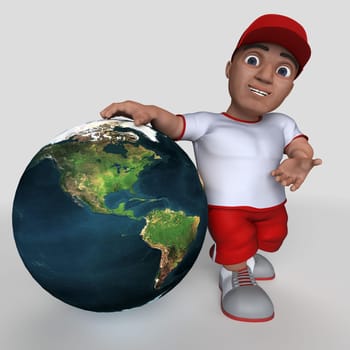 3D Render of Cartoon Sports Character