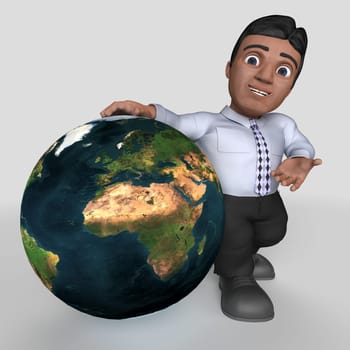 3D Render of Cartoon Business Character