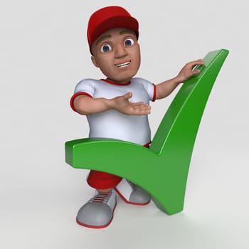 3D Render of Cartoon Sports Character