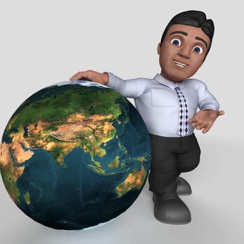 3D Render of Cartoon Business Character