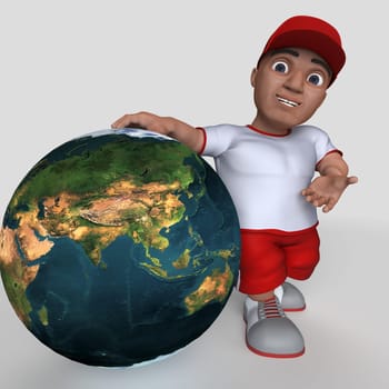 3D Render of Cartoon Sports Character