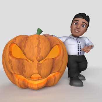3D Render of Cartoon Business Character