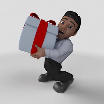 3D Render of Cartoon Business Character