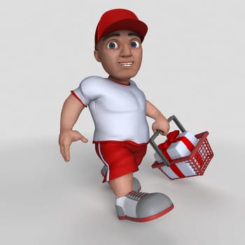3D Render of Cartoon Sports Character
