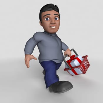 3D Render of Cartoon Casual Character