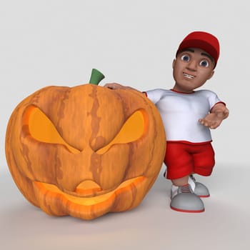 3D Render of Cartoon Sports Character