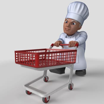 3D Render of Cartoon Baker Character