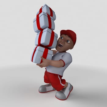 3D Render of Cartoon Sports Character