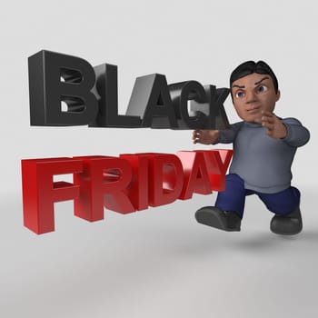 3D Render of Cartoon Casual Character